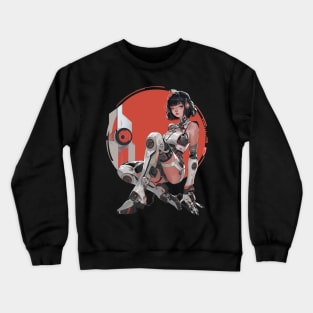 Android Girl Cybernetic Sci Fi Art Crewneck Sweatshirt